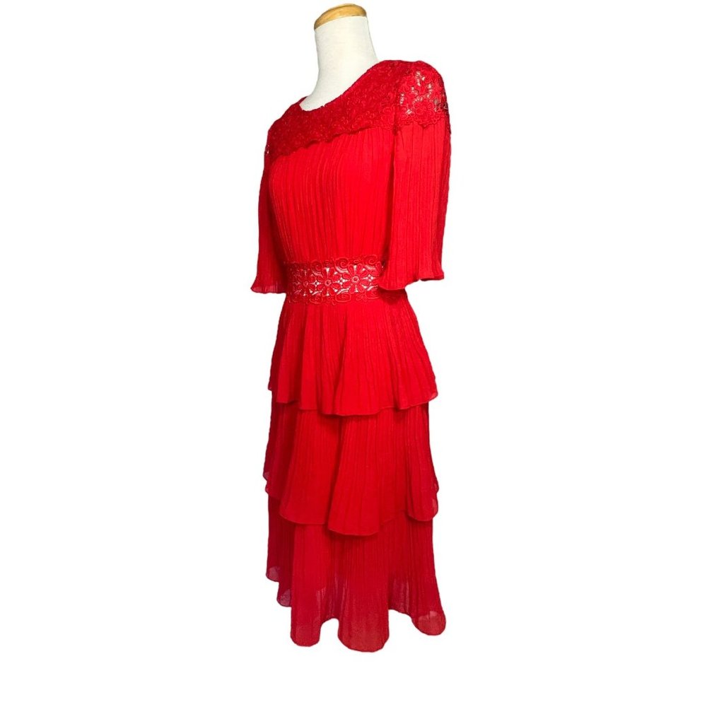The Clothing Company Tiered Red Midi Dress Size Small NWT - Picture 9 of 15